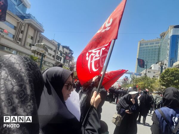برافراشتن پرچم های خونخواهی و یالثارت الخامنه ای توسط مردم همیشه در صحنه مشهد مقدس 