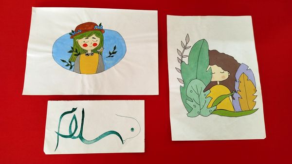 هم‌زمان با هفته فرهنگ و هنر؛ آثار هنری دانش‌آموزان دبیرستان بنت‌الهدی صدر در نورآباد به نمایش درآمد