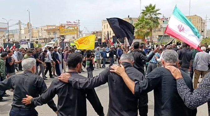مراسم چهلمین روز شهادت رهبر شهید امت و تجدید بعیت با رهبر جدید انقلاب در رودان