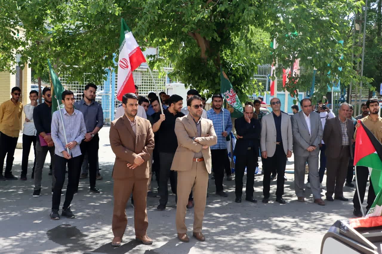 تجمع دانشجویی در حمایت از مردم غزه و محکومیت جنایات رژیم صهیونیستی