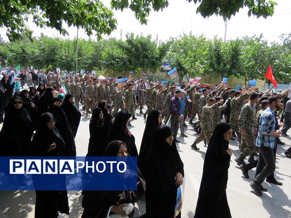 حضور پرشور مردم شهرستان بجنورد در راهپیمایی حمایت از غزه 