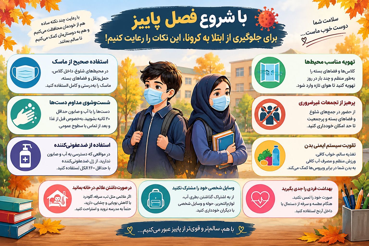 بازگشت به مدرسه ،پاییز سالم برای دانش‌آموزان