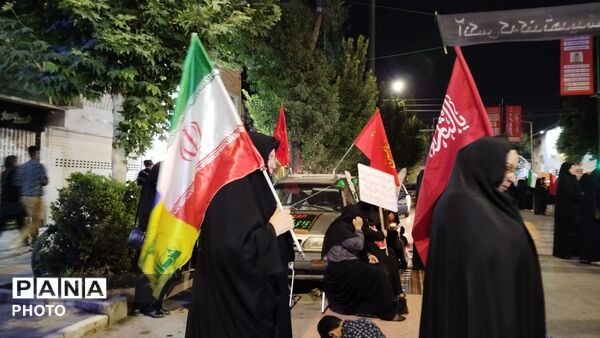 اجتماع عظیم عزاداران حسینیه امام نیشابور در سوگ رهبر انقلاب