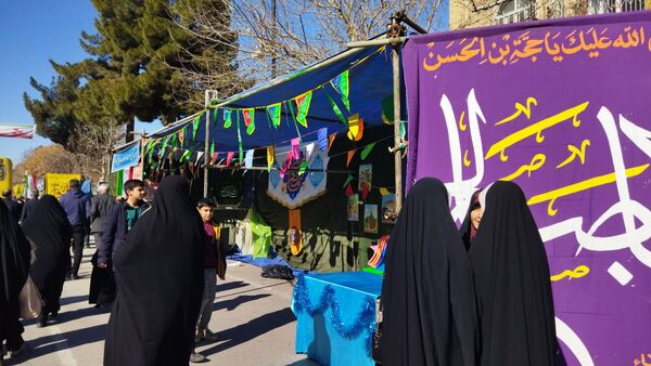 لحظاتی از آماده سازی موکب ها برای مهمانی کیلومتری نیشابور 