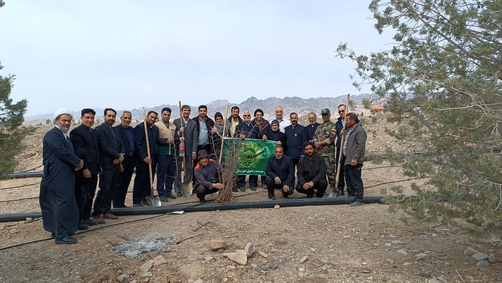 کاشت درخت توسط خادمیاران رضوی در شهرستان خلیل‌آباد 
