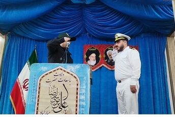 حضور امین کریمی، دریادل ناو دنا در نمازجمعه شهر بهمن