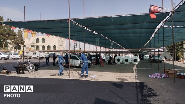  آماده سازی اسکان و مواکب پذیرایی زائران مراسم بدرقه قائد شهید امت در نظرآباد