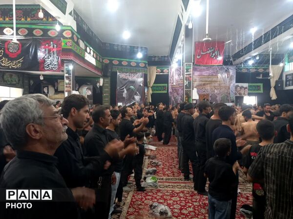 سینه زنی و عزاداری شام غریبان در حسینیه‌های روستای فدافن