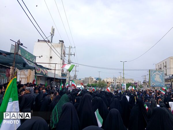 میناب در روز قدس؛ فریاد همبستگی و استکبار ستیزی در شهر مقاومت و ایثار
