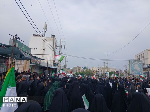میناب در روز قدس؛ فریاد همبستگی و استکبار ستیزی در شهر مقاومت و ایثار