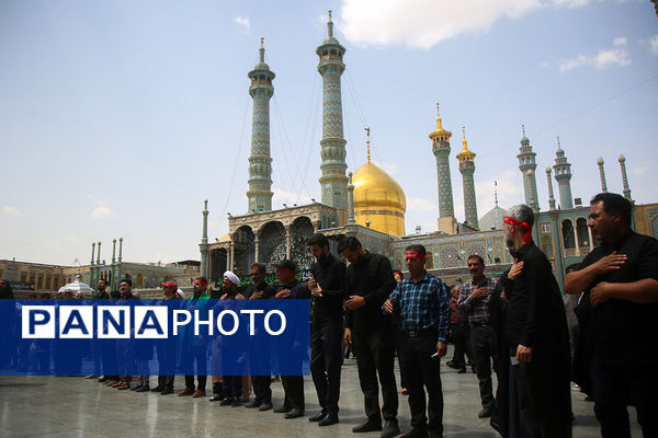 حضور دسته‌عزاداری سالروز شهادت امام جعفر صادق(ع) در حرم حضرت معصومه(س)