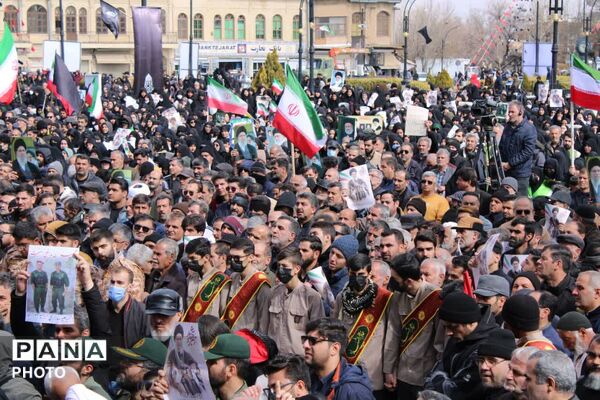 تشییع پیکرهای پاک شهدای حملات جنایتکارانه آمریکایی و صهیونیستی