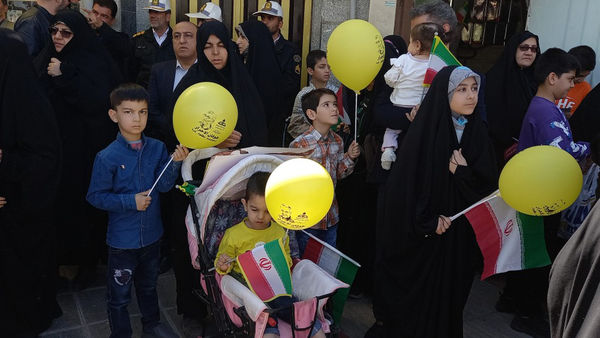 راهپیمایی روز قدس همراه با تشییع پیکر شهید صداقت در قم