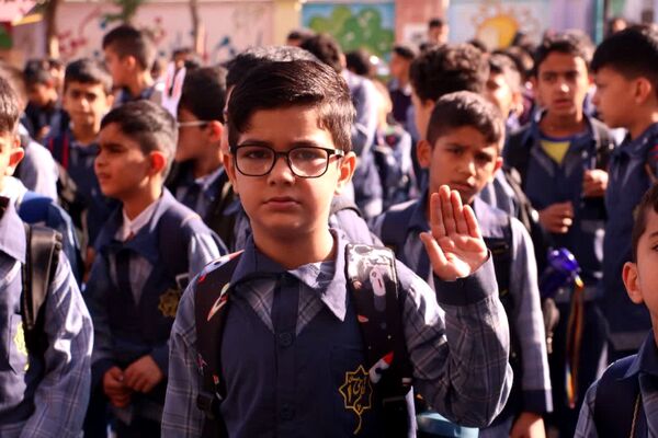 صبحگاه دانش‌آموزی در دبستان قلمچی گرگان