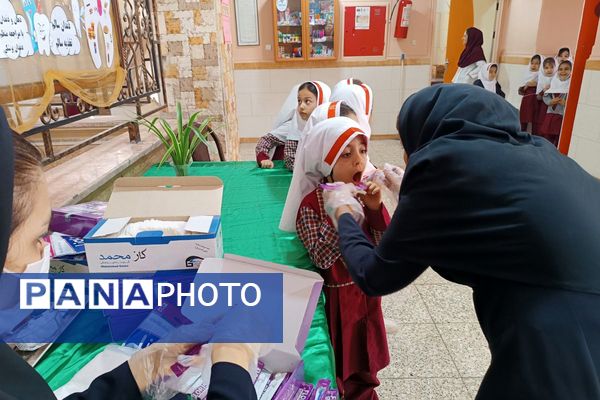 اجرای طرح وارنیش فلوراید برای دانش‌آموزان آموزشگاه باهنر۱ ملارد