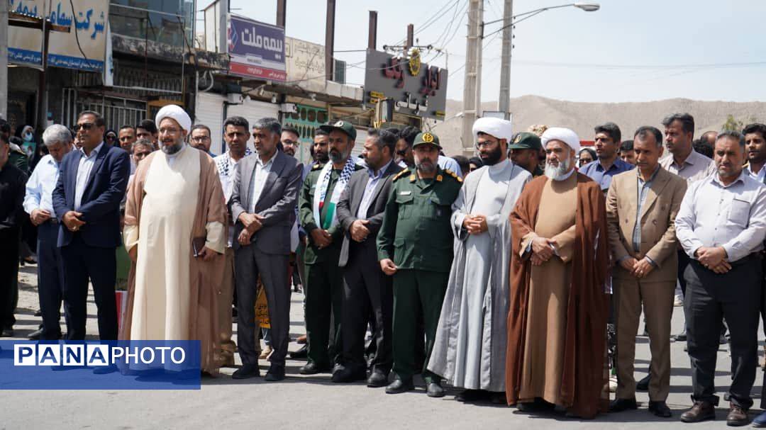 حضور پرشور مردم حاجی‌آباد در راهپیمایی روز قدس