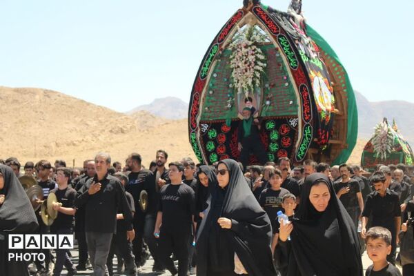 آیین نخلبرداری روز عاشورا در روستای علی آباد پیشکوه تفت